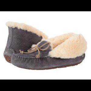 UGG Women's Alena Suede and Wool Slipper Moccasin